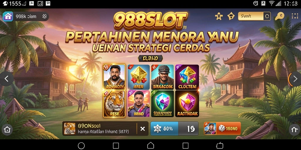 Gambaran gameplay seru 988SLOT yang menampilkan menara pertahanan.