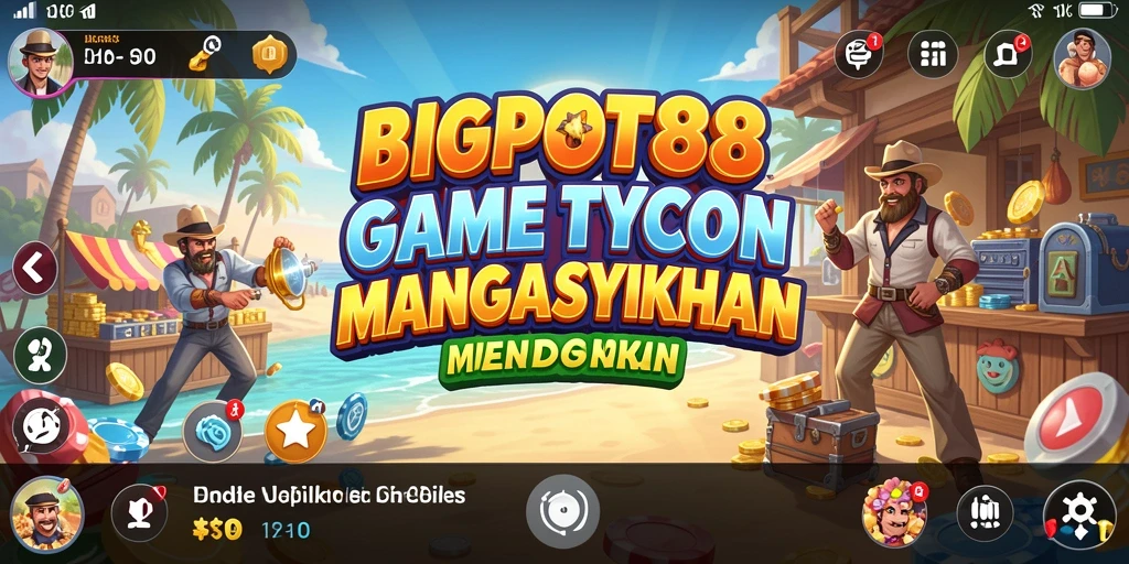 Tampilan gameplay seru dari BIGPOT88 yang menampilkan manajemen bisnis Tycoon.