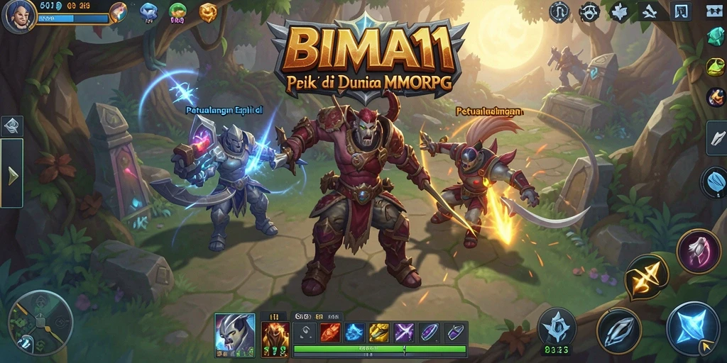 Screenshot menampilkan aksi seru dalam game MMORPG BIMA11.