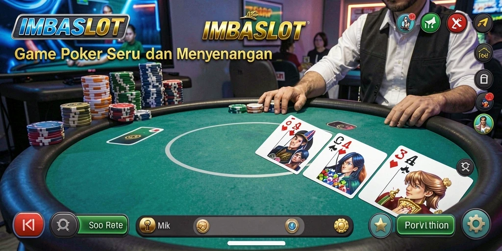 Tampilan gameplay Poker yang menarik di IMBASLOT.