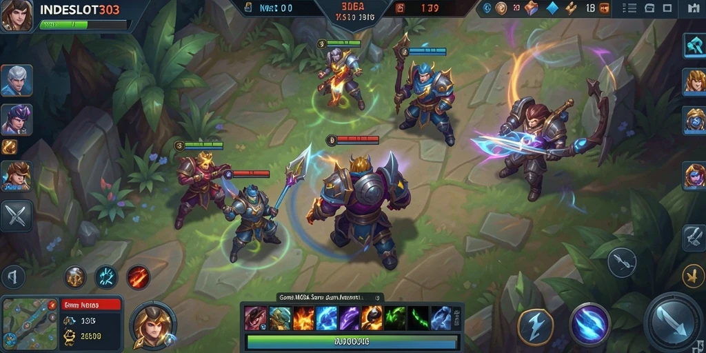 Gameplay seru INDESLOT303 dengan aksi MOBA yang mendebarkan.
