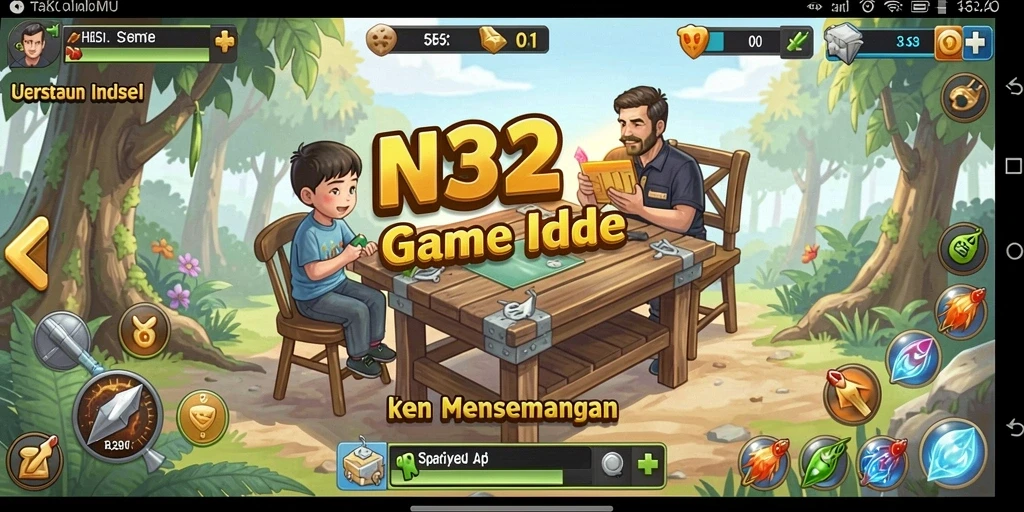 Tampilan gameplay N32 yang menarik dan penuh warna.