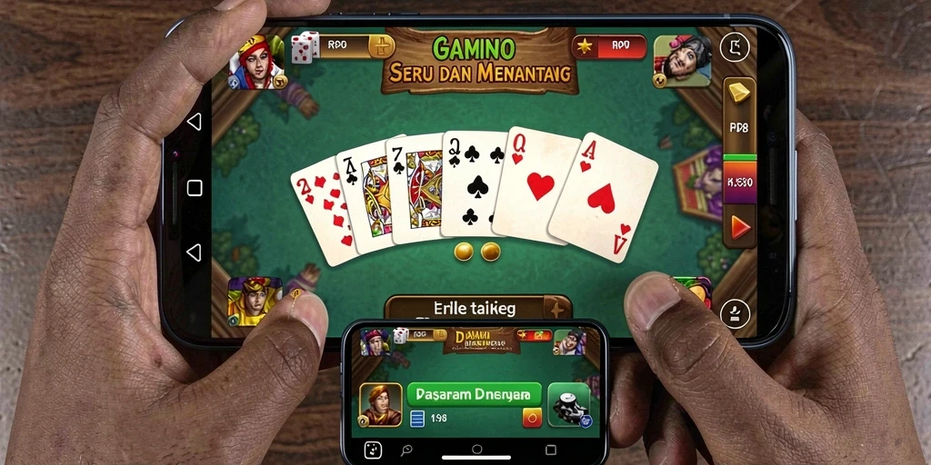 Tampilan gameplay Domino yang penuh warna dan interaktif.