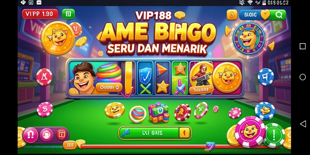 Screenshot gameplay Bingo di VIP188 yang menarik dan penuh warna.